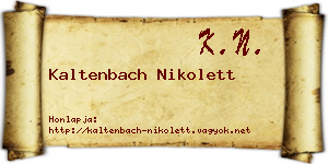 Kaltenbach Nikolett névjegykártya